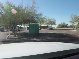 Swallowing cum from strangers inside of public porta potty