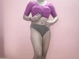 Indian MILF Pallavi in Bra- Masturbating Alone with Big Natural Tits &amp; Dirty Talk Homemade