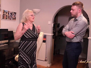 AuntJudysXXX - Horny GILF Mrs. Claire Fucks the Debt Collector