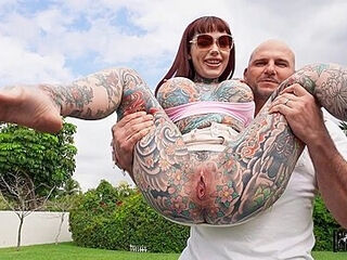 Rough Poolside Drilling With Tattooed Petite With Lili Tiger, Tiger Lilly And J Mac