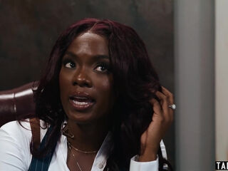 TS employee has to fuck ebony MILF boss
