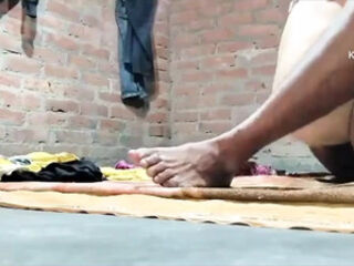 Village sister-in-law with husband in the chat room of the house