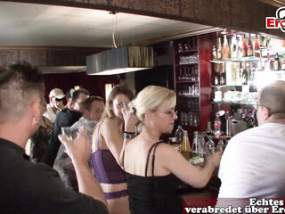 Sex in the German swinger club and a woman fucks her way through