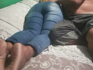 Tamil aunt comes home tired from work and asks me for a massage