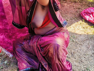 Chachi Having Big tits , fucked by at field when she was alone at hut and cumm inside her hot pussy