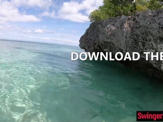 Asian European amateur couple public sex