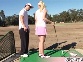 Special golfing lesson with my stepma