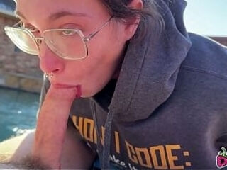 Big Butt College Nerd Girl with Skirt gets Fucked Outside