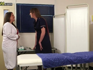 CFNM IR nurses suck black cock in FFM hospital room 3some