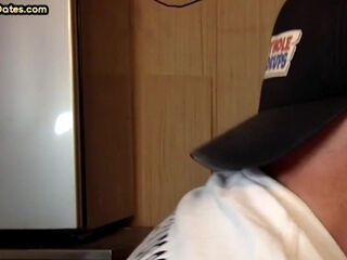 Homemade gloryhole DILF sucks white dong with greedy mouth