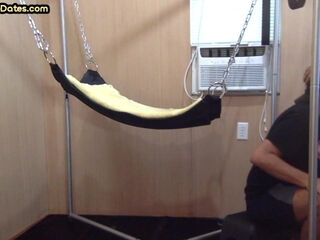 Amateur deepthroat mature gay barebacked in sling after BJ
