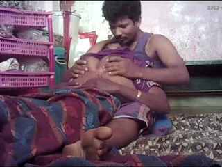 Indian village house wife hot show and eat milk housband