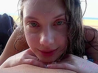 Elena Koshka In Elena Pees On The Beach And Sucks Your Cock Too