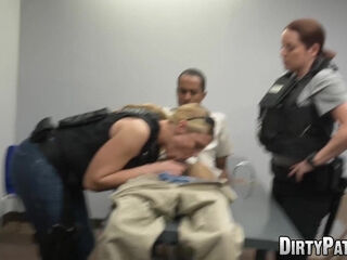 MILF Maggie Green swallows cock before police interracial