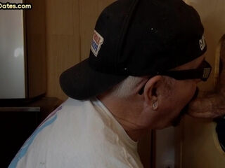 Deepthroating CFNM mustache DILF suck gloryhole date