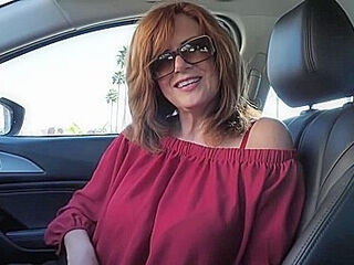 Hot Milf Andi James Flashing Outside And Playing With Herself