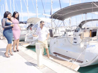 Busty Honey Demon &amp; Kesha Ortega awesome 3some in the boat