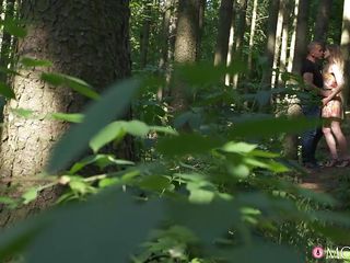 Horny Milf Sucks His Cock In The Forest